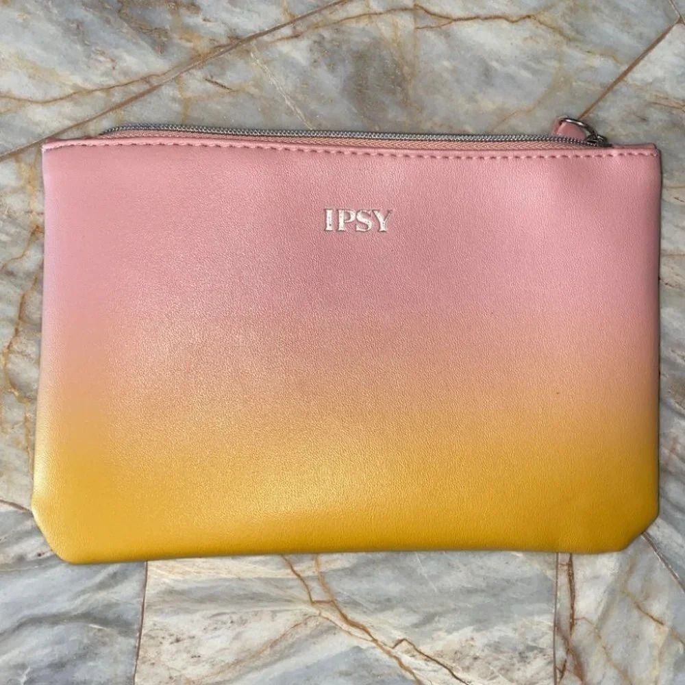 Ipsy Pink and‎ Yellow Clutch Cosmetic Case